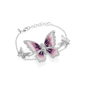 צמידים משובצים אבני חן: Butterfly Chain Bracelet BC 47